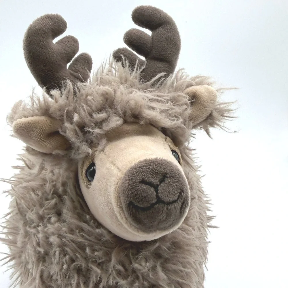Jellycat Rolbie Reindeer Plush Stuffed Animal Brown Shaggy Holiday Retired SMALL